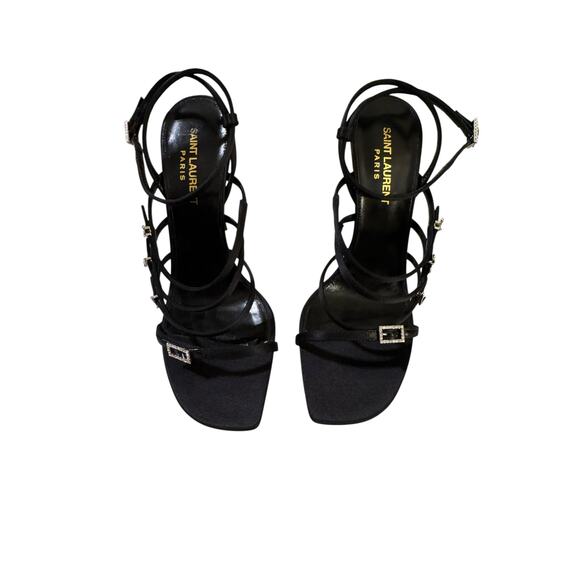 Saint Laurent NIB Jerry High Heel Sandals in Black Size 37.5 - Picture 6 of 12